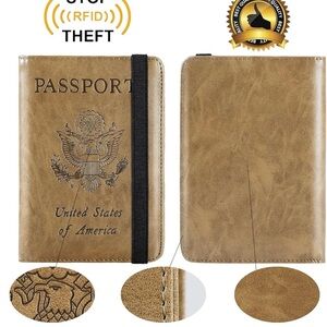 PASCACOO Tan Passport Holder